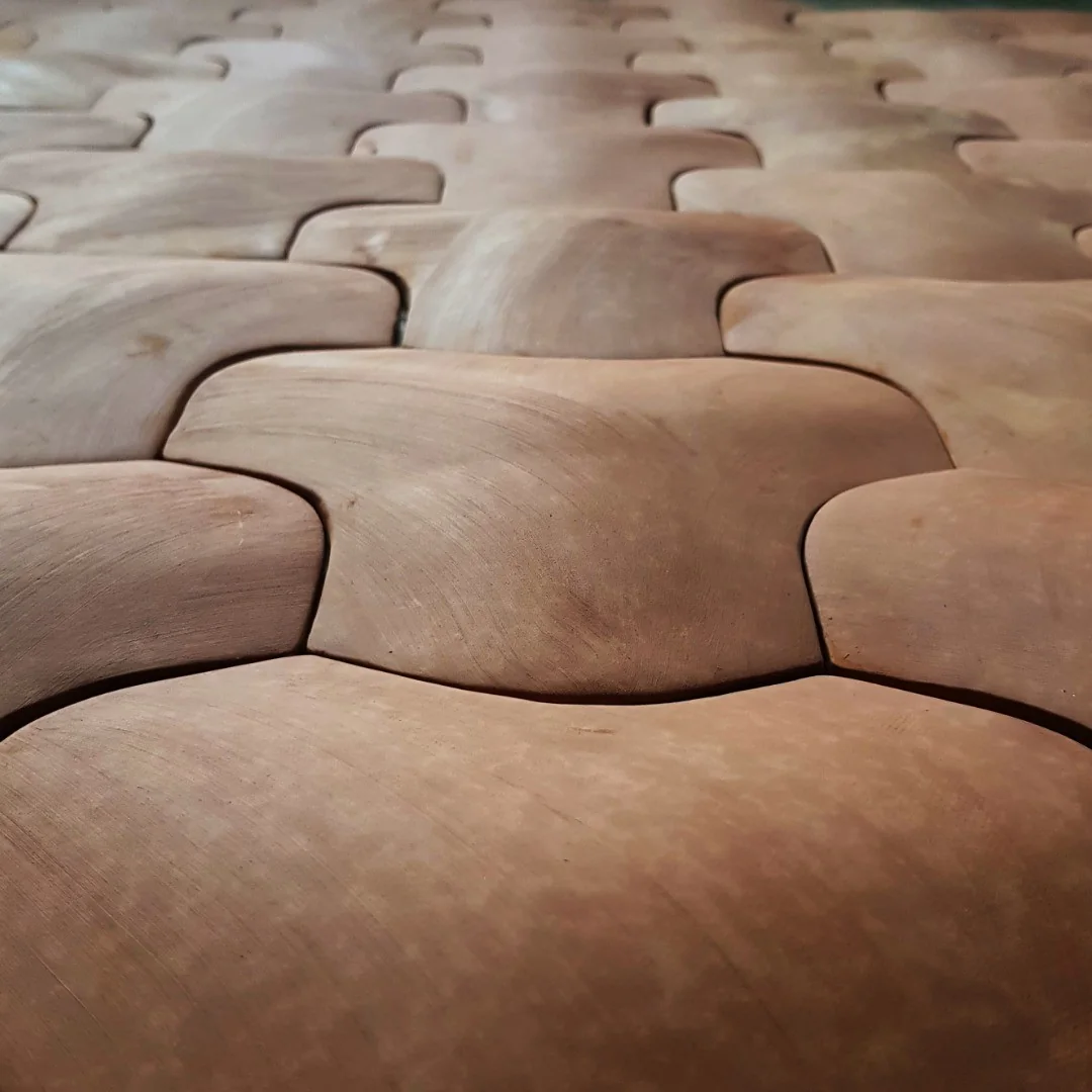 Terracotta relief ceramic surface